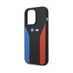 Bmw BMW Silikonsko modro-rdeče črte M Collection - Ohišje za iPhone 15 Pro Max (črno)