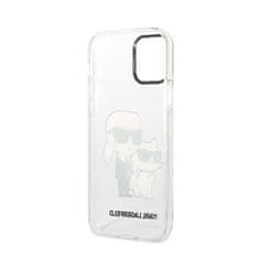 Karl Lagerfeld Karl Lagerfeld IML Glitter NFT Karl &amp; Choupette - Ohišje za iPhone 12 / iPhone 12 Pro (prozorno)