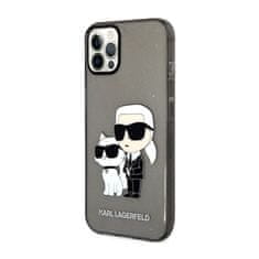 Karl Lagerfeld Karl Lagerfeld IML Glitter NFT Karl &amp; Choupette - Ohišje za iPhone 12 / iPhone 12 Pro (črno)