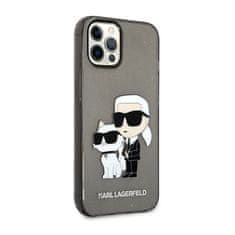 Karl Lagerfeld Karl Lagerfeld IML Glitter NFT Karl &amp; Choupette - Ohišje za iPhone 12 / iPhone 12 Pro (črno)