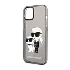 Karl Lagerfeld Karl Lagerfeld IML Glitter NFT Karl &amp; Choupette - Ohišje za iPhone 12 / iPhone 12 Pro (črno)