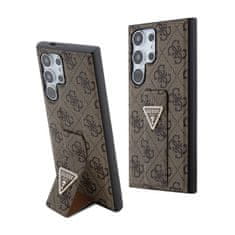 Guess Guess Grip Stand 4G Triangle Strass Logo - Ohišje za Samsung Galaxy S24 Ultra (rjavo)