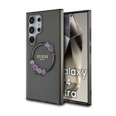 Guess Guess IML Flowers Wreath MagSafe - Samsung Galaxy S24 Ultra etui (črn)