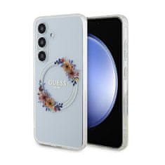 Guess Guess IML Flowers Wreath MagSafe - ovitek za Samsung Galaxy S24 (prozoren)