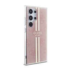 Guess Guess IML 4G Gold Stripe - Ohišje za Samsung Galaxy S24 Ultra (roza)