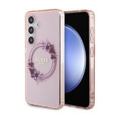 Guess Guess IML Flowers Wreath MagSafe - Ohišje za Samsung Galaxy S24 (roza)