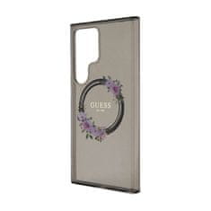 Guess Guess IML Flowers Wreath MagSafe - Samsung Galaxy S24 Ultra etui (črn)