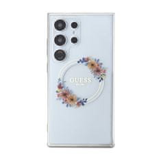 Guess Guess IML Flowers Wreath MagSafe - Samsung Galaxy S24 Ultra etui (prozoren)