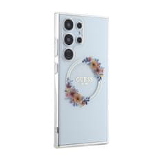 Guess Guess IML Flowers Wreath MagSafe - Samsung Galaxy S24 Ultra etui (prozoren)