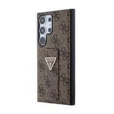 Guess Guess Grip Stand 4G Triangle Strass Logo - Ohišje za Samsung Galaxy S24 Ultra (rjavo)