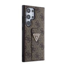 Guess Guess Grip Stand 4G Triangle Strass Logo - Ohišje za Samsung Galaxy S24 Ultra (rjavo)