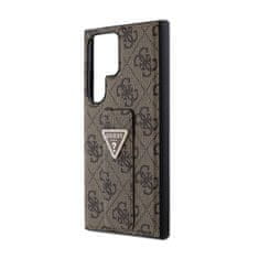 Guess Guess Grip Stand 4G Triangle Strass Logo - Ohišje za Samsung Galaxy S24 Ultra (rjavo)