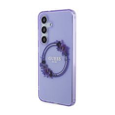 Guess Guess IML Flowers Wreath MagSafe - Ohišje za Samsung Galaxy S24 (vijolično)