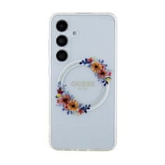 Guess Guess IML Flowers Wreath MagSafe - ovitek za Samsung Galaxy S24 (prozoren)