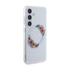 Guess Guess IML Flowers Wreath MagSafe - ovitek za Samsung Galaxy S24 (prozoren)