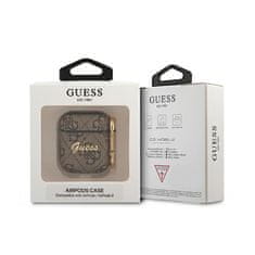 Guess Kovinska kolekcija Guess 4G Script - etui za AirPods 1/2 generacije (rjava)