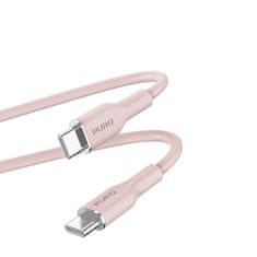 Puro PURO ICON Soft Cable - kabel USB-C do USB-C 1,5 m (prašno roza)