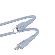 Puro PURO ICON Soft Cable - kabel USB-C do Lightning s certifikatom MFi 1,5 m (prašno modra)