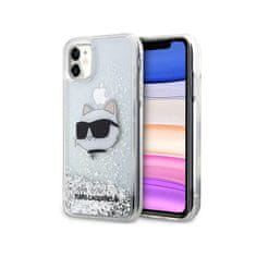 Karl Lagerfeld Karl Lagerfeld Liquid Glitter NFT Choupette Head - ovitek za iPhone 11 (srebrn)