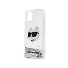 Karl Lagerfeld Karl Lagerfeld Liquid Glitter NFT Choupette Head - ovitek za iPhone 11 (srebrn)