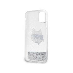 Karl Lagerfeld Karl Lagerfeld Liquid Glitter NFT Choupette Head - ovitek za iPhone 11 (srebrn)