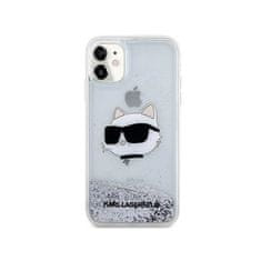 Karl Lagerfeld Karl Lagerfeld Liquid Glitter NFT Choupette Head - ovitek za iPhone 11 (srebrn)