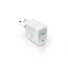 Puro PURO MiniPro Stenski polnilec GaN - Polnilec 2 x USB-C 35W PD (bela)