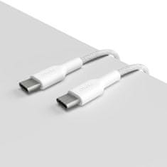 Puro PURO Fabric - Močan pleten kabel USB-C z USB-C 1,2 m (bel)