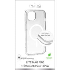 Puro PURO LITEMAG PRO - Ohišje MagSafe za iPhone 15 Plus (prozorno)