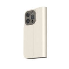 Moshi Moshi Overture MagSafe - Usnjeni ovitek 3-v-1 za iPhone 15 Pro (Eggnog White)