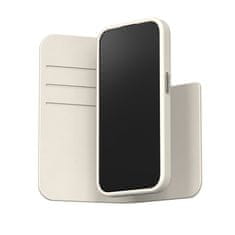 Moshi Moshi Overture MagSafe - Usnjeni ovitek 3-v-1 za iPhone 15 Pro (Eggnog White)