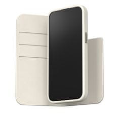 Moshi Moshi Overture MagSafe - Usnjeni ovitek 3-v-1 za iPhone 15 Pro Max (Eggnog White)