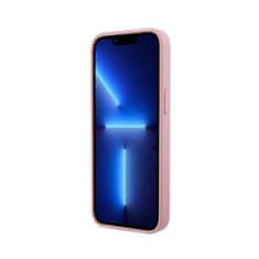 Guess Guess usnje 4G z žigom - Ohišje za iPhone 15 Pro (roza)