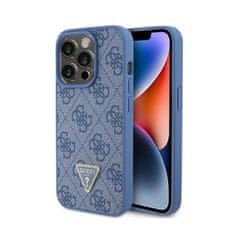 Guess Guess Usnje 4G Triangle Strass - Ohišje za iPhone 15 Pro (modro)