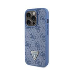 Guess Guess Usnje 4G Triangle Strass - Ohišje za iPhone 15 Pro (modro)