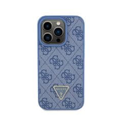 Guess Guess Usnje 4G Triangle Strass - Ohišje za iPhone 15 Pro (modro)