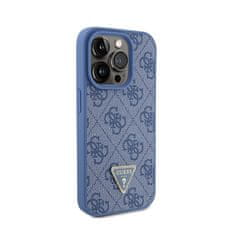 Guess Guess Usnje 4G Triangle Strass - Ohišje za iPhone 15 Pro (modro)