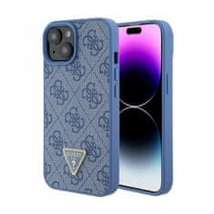 Guess Guess usnje 4G Triangle Strass - Ohišje za iPhone 15 (modro)