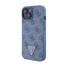 Guess Guess usnje 4G Triangle Strass - Ohišje za iPhone 15 (modro)