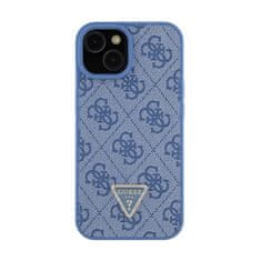 Guess Guess usnje 4G Triangle Strass - Ohišje za iPhone 15 (modro)