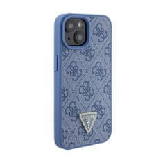 Guess Guess usnje 4G Triangle Strass - Ohišje za iPhone 15 (modro)