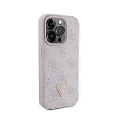 Guess Guess usnje 4G Triangle Strass - Ohišje za iPhone 15 Pro (roza)