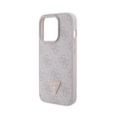 Guess Guess usnje 4G Triangle Strass - Ohišje za iPhone 15 Pro (roza)