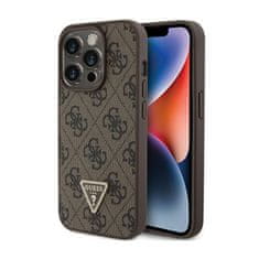 Guess Guess usnje 4G Triangle Strass - Ohišje za iPhone 15 Pro (rjavo)