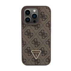 Guess Guess usnje 4G Triangle Strass - Ohišje za iPhone 15 Pro (rjavo)