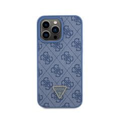 Guess Guess usnje 4G Triangle Strass - Ohišje za iPhone 15 Pro Max (modro)