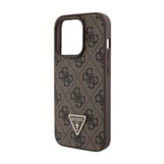 Guess Guess usnje 4G Triangle Strass - Ohišje za iPhone 15 Pro (rjavo)