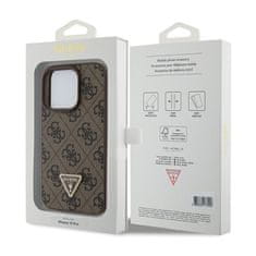 Guess Guess usnje 4G Triangle Strass - Ohišje za iPhone 15 Pro (rjavo)