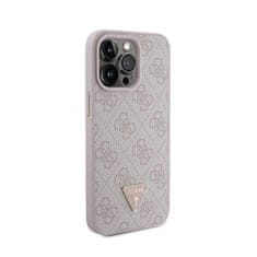 Guess Guess usnje 4G Triangle Strass - Ohišje za iPhone 15 Pro Max (roza)