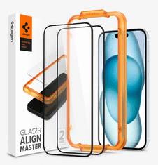 Spigen Align Master zaščitno steklo, za iPhone 15, 2/1